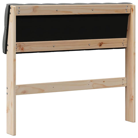 vidaXL Upholstered Headboard Dark Grey 90 cm Solid Pine Wood
