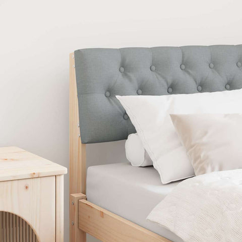 vidaXL Upholstered Headboard Light Grey 80 cm Solid Pine Wood