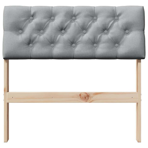 vidaXL Upholstered Headboard Light Grey 80 cm Solid Pine Wood