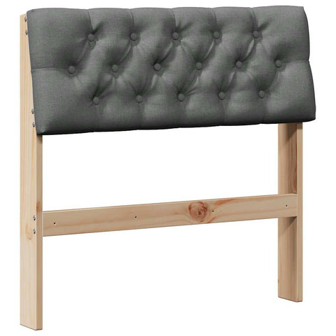 vidaXL Upholstered Headboard Dark Grey 80 cm Solid Pine Wood