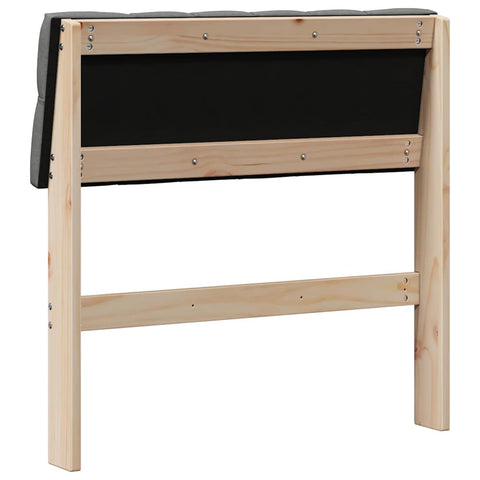 vidaXL Upholstered Headboard Dark Grey 80 cm Solid Pine Wood