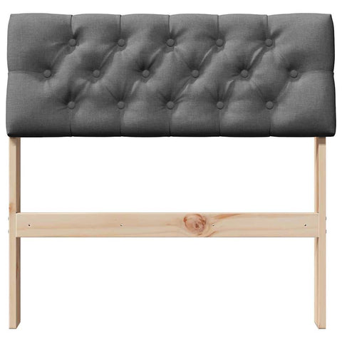vidaXL Upholstered Headboard Dark Grey 80 cm Solid Pine Wood