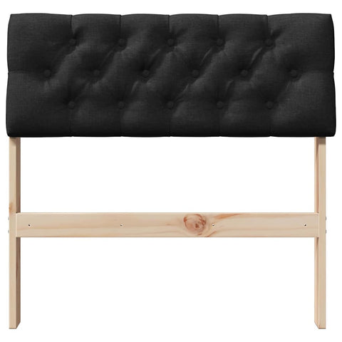 vidaXL Upholstered Headboard Black 80 cm Solid Pine Wood