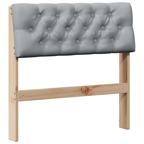vidaXL Upholstered Headboard Light Grey 75 cm Solid Pine Wood