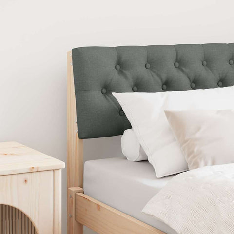 vidaXL Upholstered Headboard Dark Grey 75 cm Solid Pine Wood