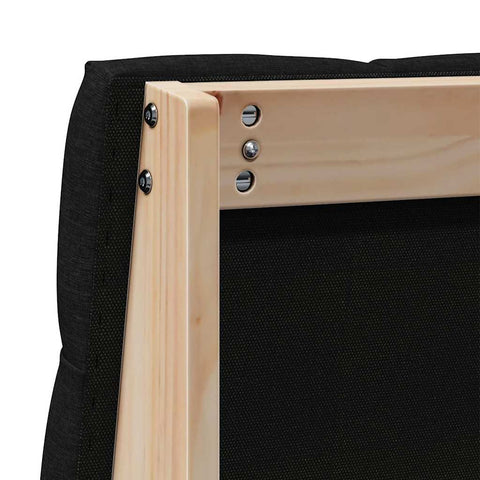 vidaXL Upholstered Headboard Black 75 cm Solid Pine Wood