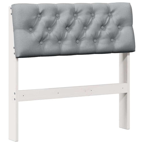 vidaXL Upholstered Headboard Light Grey 75 cm Solid Pine Wood