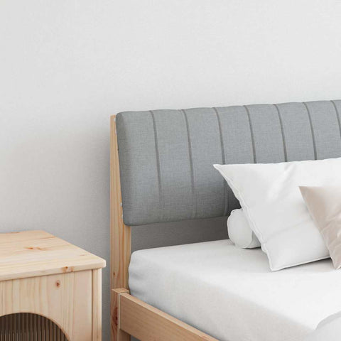 vidaXL Upholstered Headboard Light Grey 200 cm Solid Pine Wood
