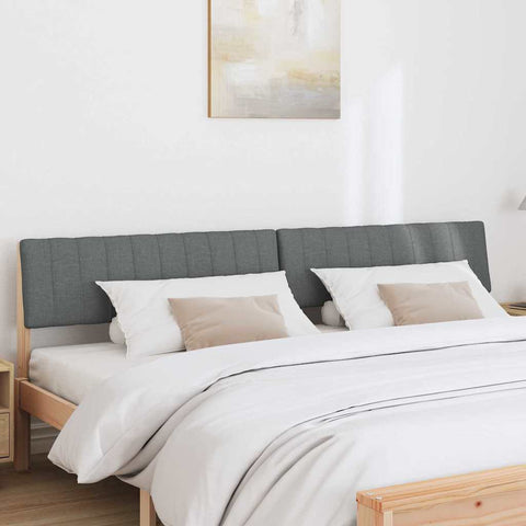 vidaXL Upholstered Headboard Dark Grey 200 cm Solid Pine Wood