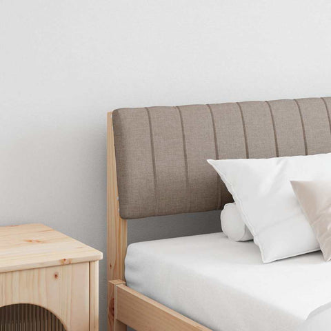vidaXL Upholstered Headboard Taupe 200 cm Solid Pine Wood