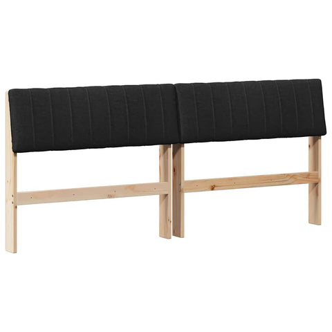 vidaXL Upholstered Headboard Black 180 cm Solid Pine Wood