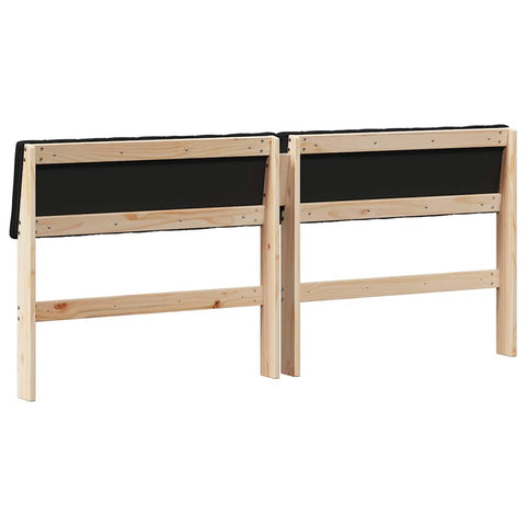 vidaXL Upholstered Headboard Black 180 cm Solid Pine Wood