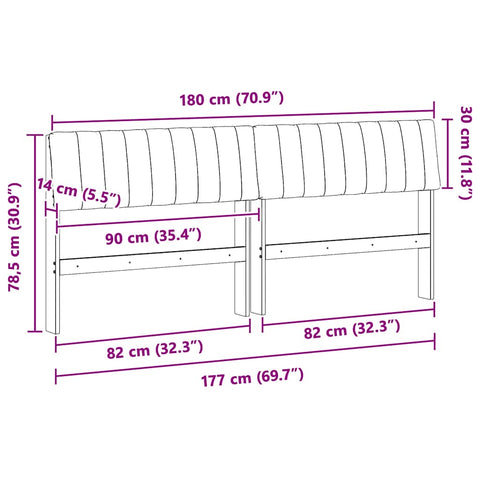 vidaXL Upholstered Headboard Taupe 180 cm Solid Pine Wood