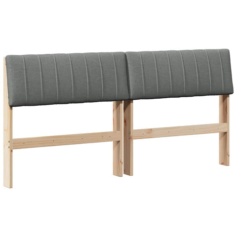 vidaXL Upholstered Headboard Dark Grey 160 cm Solid Pine Wood