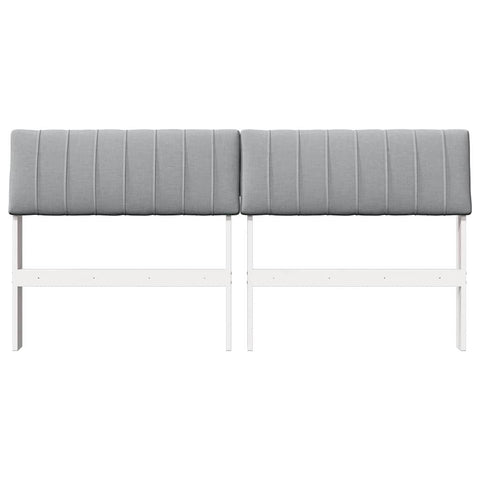 vidaXL Upholstered Headboard Light Grey 160 cm Solid Pine Wood