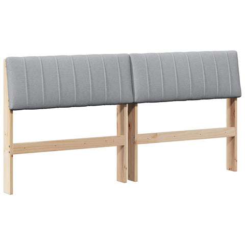 vidaXL Upholstered Headboard Light Grey 150 cm Solid Pine Wood