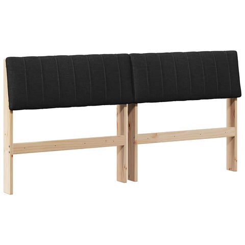 vidaXL Upholstered Headboard Black 150 cm Solid Pine Wood