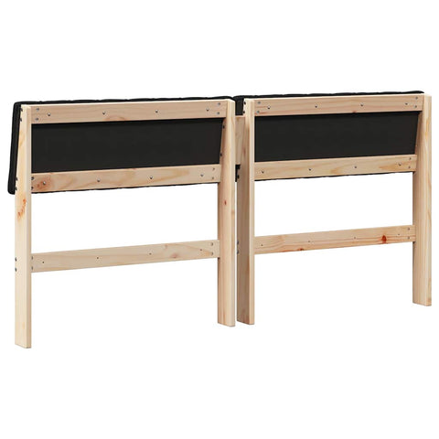 vidaXL Upholstered Headboard Black 150 cm Solid Pine Wood