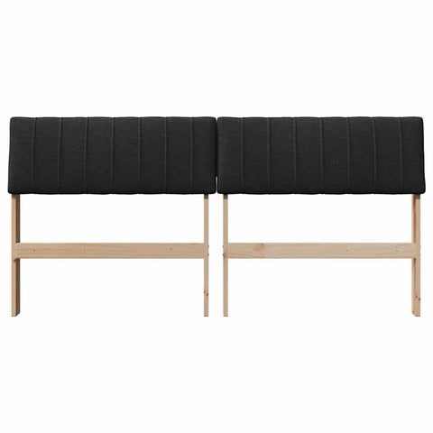 vidaXL Upholstered Headboard Black 150 cm Solid Pine Wood