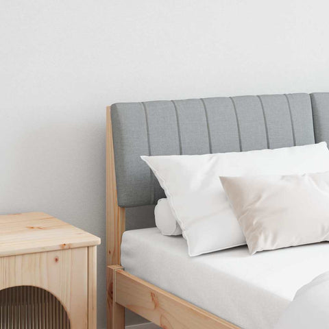 vidaXL Upholstered Headboard Light Grey 140 cm Solid Pine Wood
