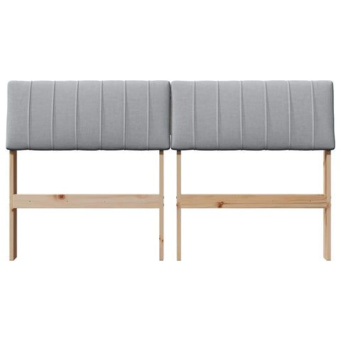 vidaXL Upholstered Headboard Light Grey 140 cm Solid Pine Wood