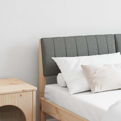 vidaXL Upholstered Headboard Dark Grey 140 cm Solid Pine Wood