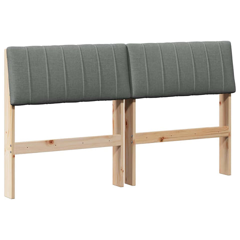 vidaXL Upholstered Headboard Dark Grey 140 cm Solid Pine Wood