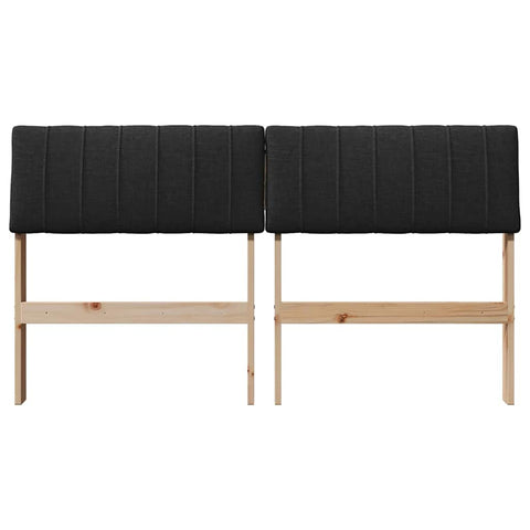 vidaXL Upholstered Headboard Black 140 cm Solid Pine Wood