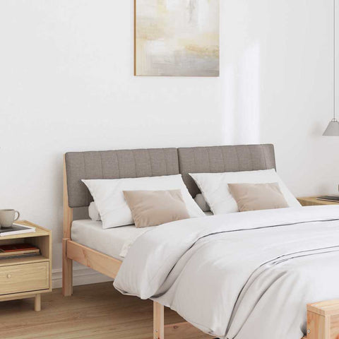 vidaXL Upholstered Headboard Taupe 140 cm Solid Pine Wood