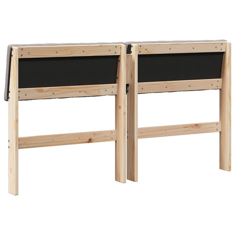vidaXL Upholstered Headboard Taupe 140 cm Solid Pine Wood