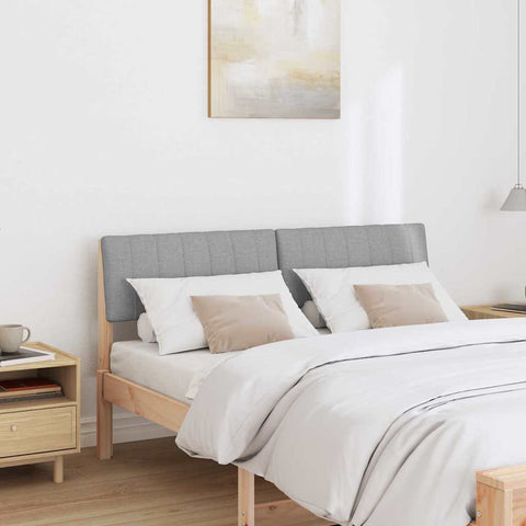 vidaXL Upholstered Headboard Light Grey 135 cm Solid Pine Wood