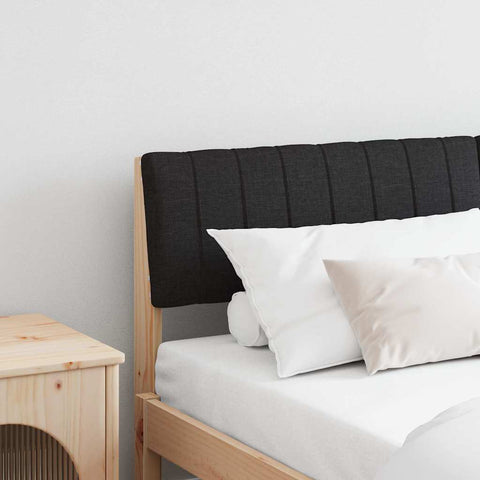 vidaXL Upholstered Headboard Black 135 cm Solid Pine Wood