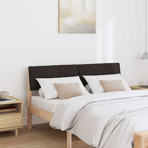 vidaXL Upholstered Headboard Black 135 cm Solid Pine Wood