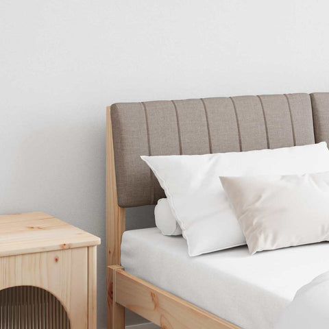 vidaXL Upholstered Headboard Taupe 135 cm Solid Pine Wood