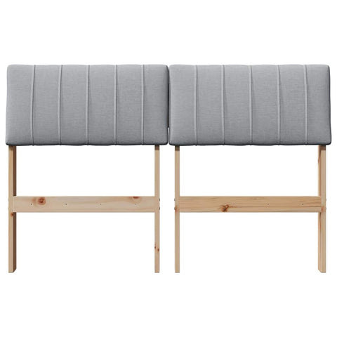 vidaXL Upholstered Headboard Light Grey 120 cm Solid Pine Wood