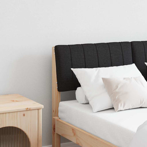 vidaXL Upholstered Headboard Black 120 cm Solid Pine Wood