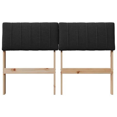 vidaXL Upholstered Headboard Black 120 cm Solid Pine Wood