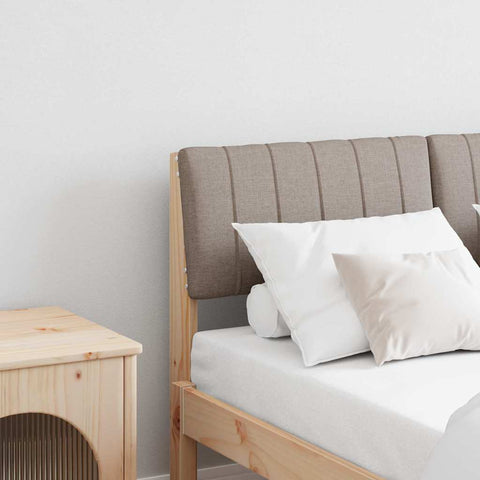 vidaXL Upholstered Headboard Taupe 120 cm Solid Pine Wood