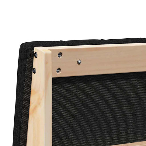 vidaXL Upholstered Headboard Black 100 cm Solid Pine Wood