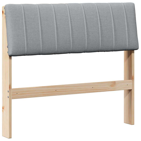 vidaXL Upholstered Headboard Light Grey 90 cm Solid Pine Wood