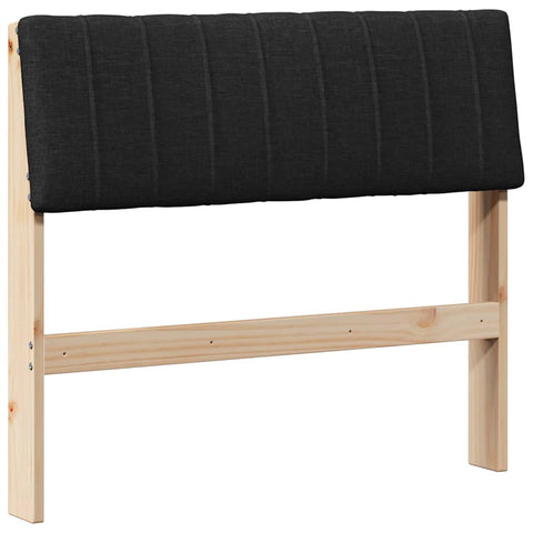 vidaXL Upholstered Headboard Black 90 cm Solid Pine Wood