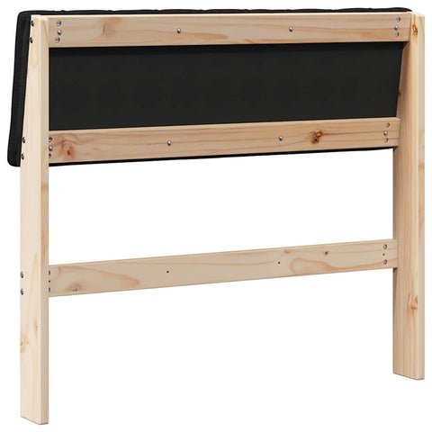 vidaXL Upholstered Headboard Black 90 cm Solid Pine Wood