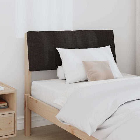 vidaXL Upholstered Headboard Black 80 cm Solid Pine Wood