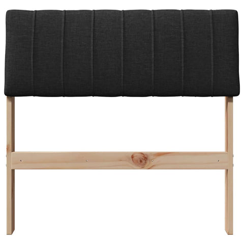 vidaXL Upholstered Headboard Black 80 cm Solid Pine Wood