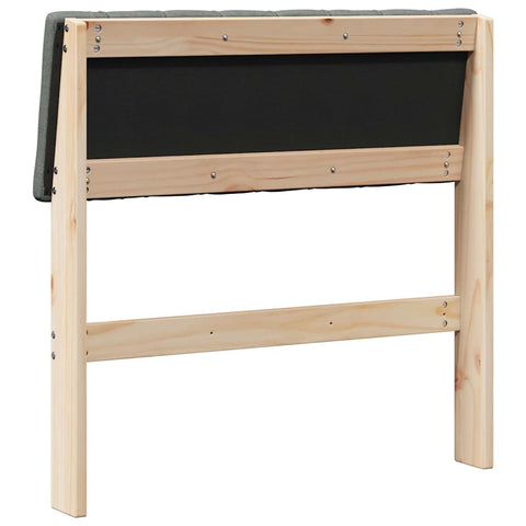 vidaXL Upholstered Headboard Dark Grey 75 cm Solid Pine Wood