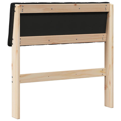 vidaXL Upholstered Headboard Black 75 cm Solid Pine Wood
