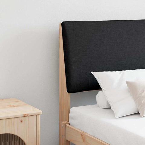 vidaXL Upholstered Headboard Black 200 cm Solid Pine Wood