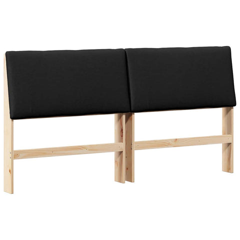vidaXL Upholstered Headboard Black 200 cm Solid Pine Wood