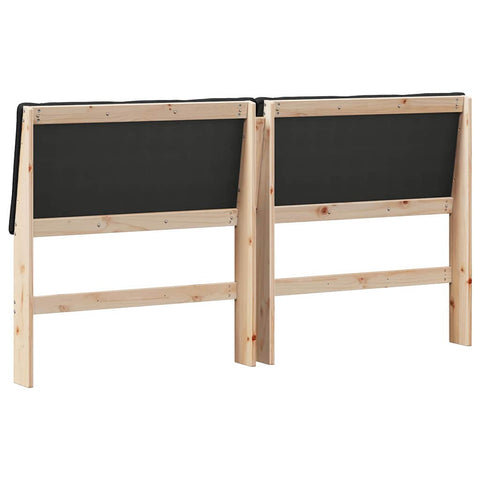 vidaXL Upholstered Headboard Black 200 cm Solid Pine Wood