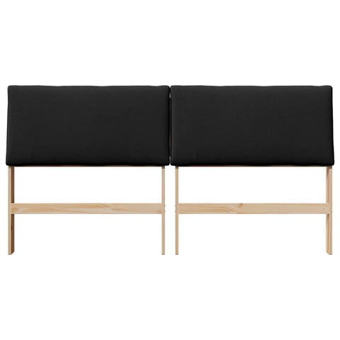 vidaXL Upholstered Headboard Black 200 cm Solid Pine Wood